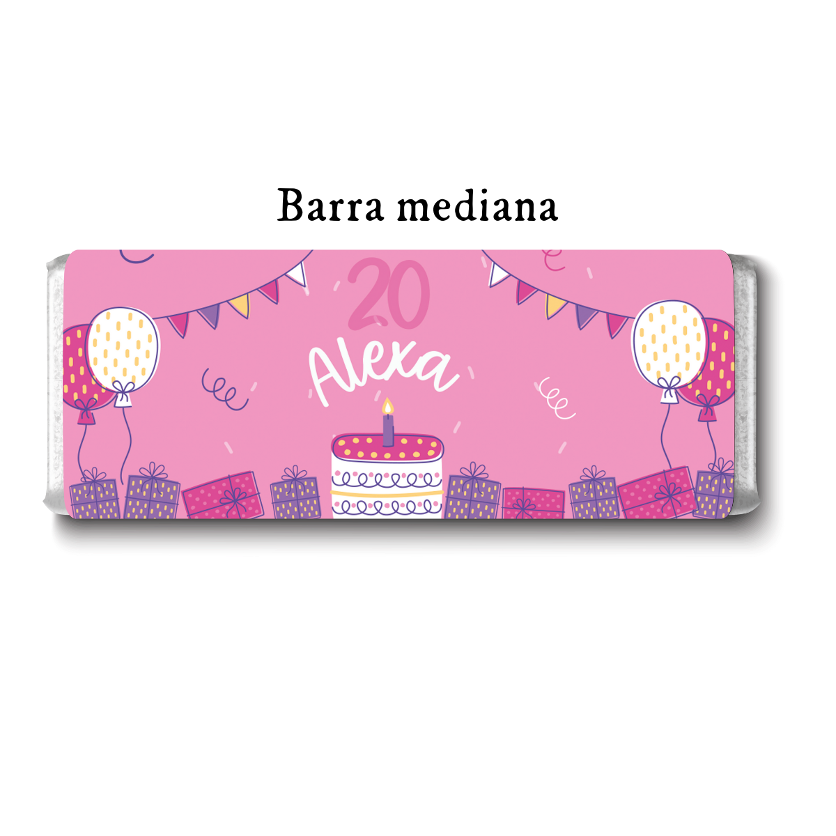 Barra de chocolates diseño personalizado para cumpleaños #CM009