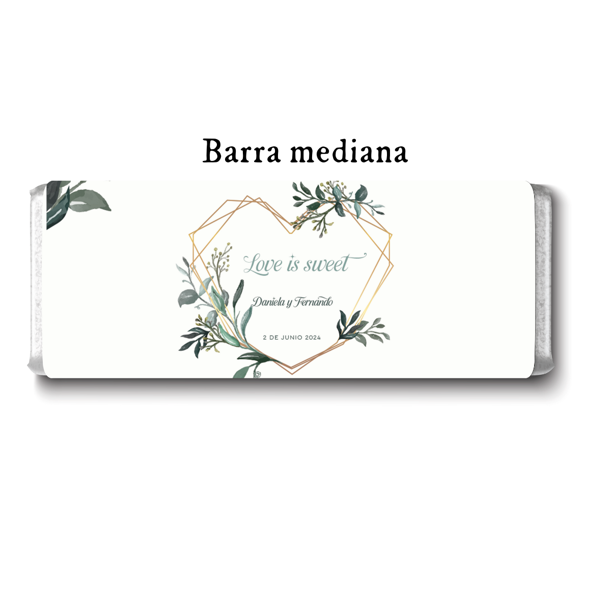 Barra de chocolates diseño personalizado para boda #BO012