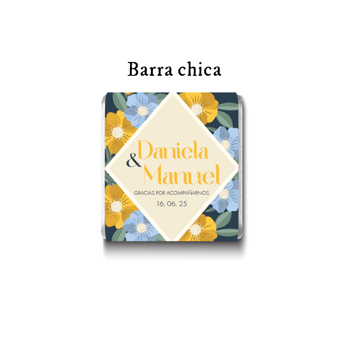 Barra de chocolates diseño personalizado para boda #BO001