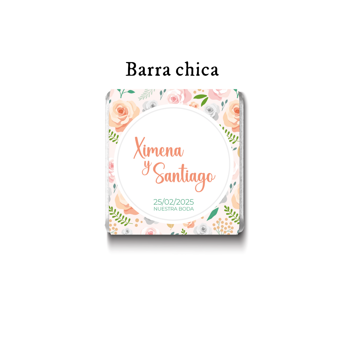 Barra de chocolates diseño personalizado para boda #BO008