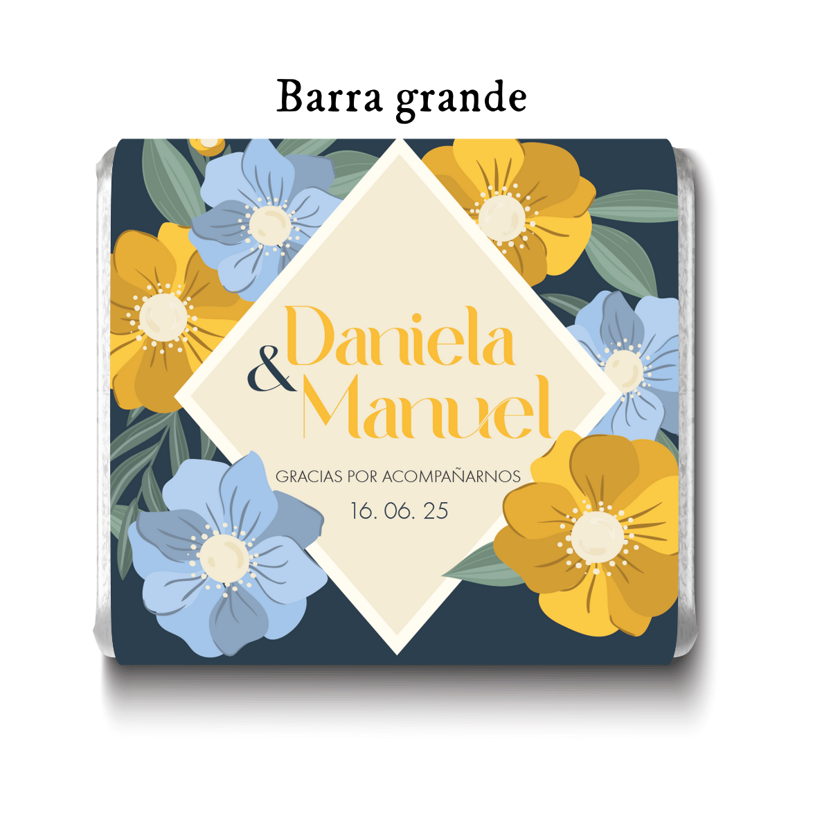 Barra de chocolates diseño personalizado para boda #BO001