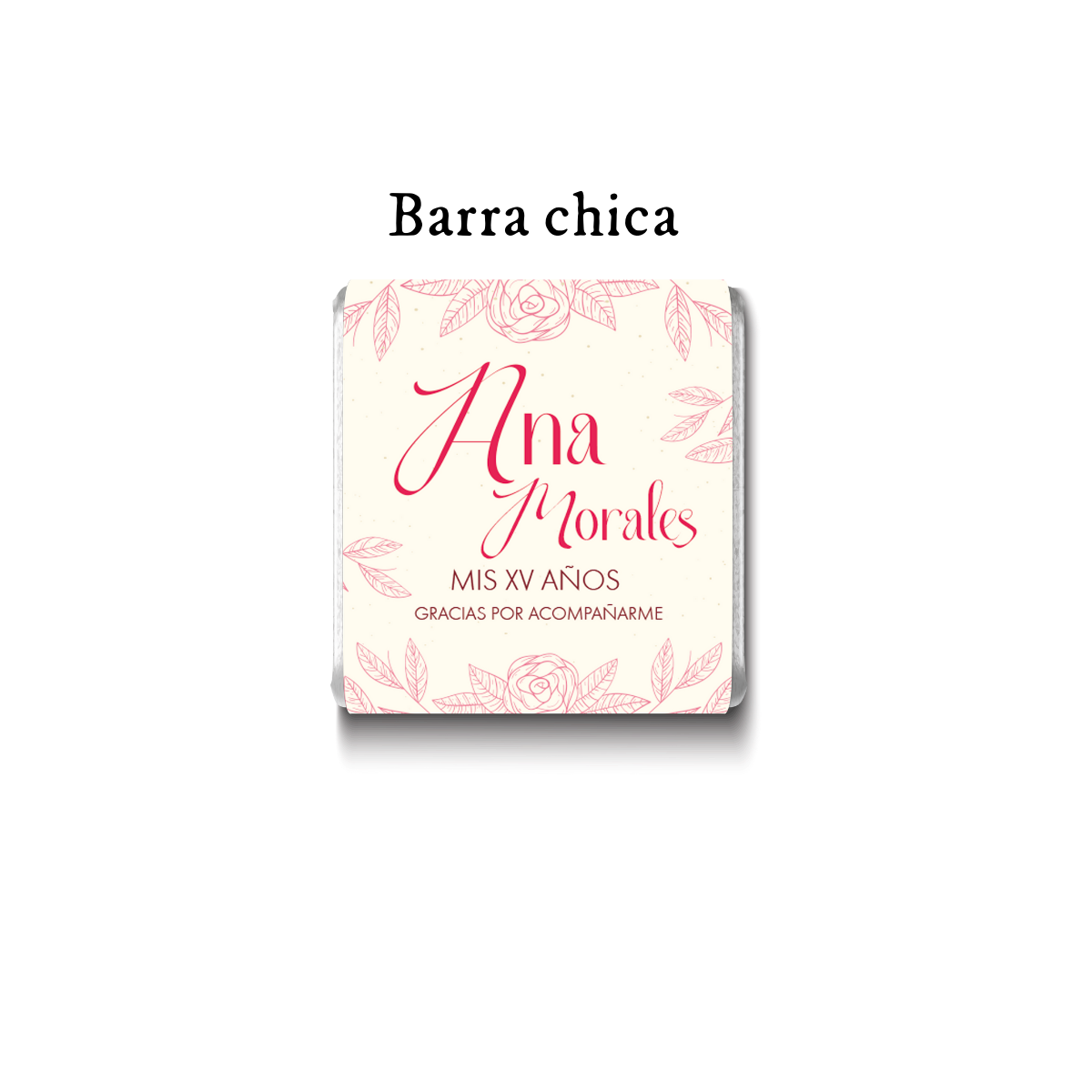 Barra de chocolates diseño personalizado para XV años #XV005