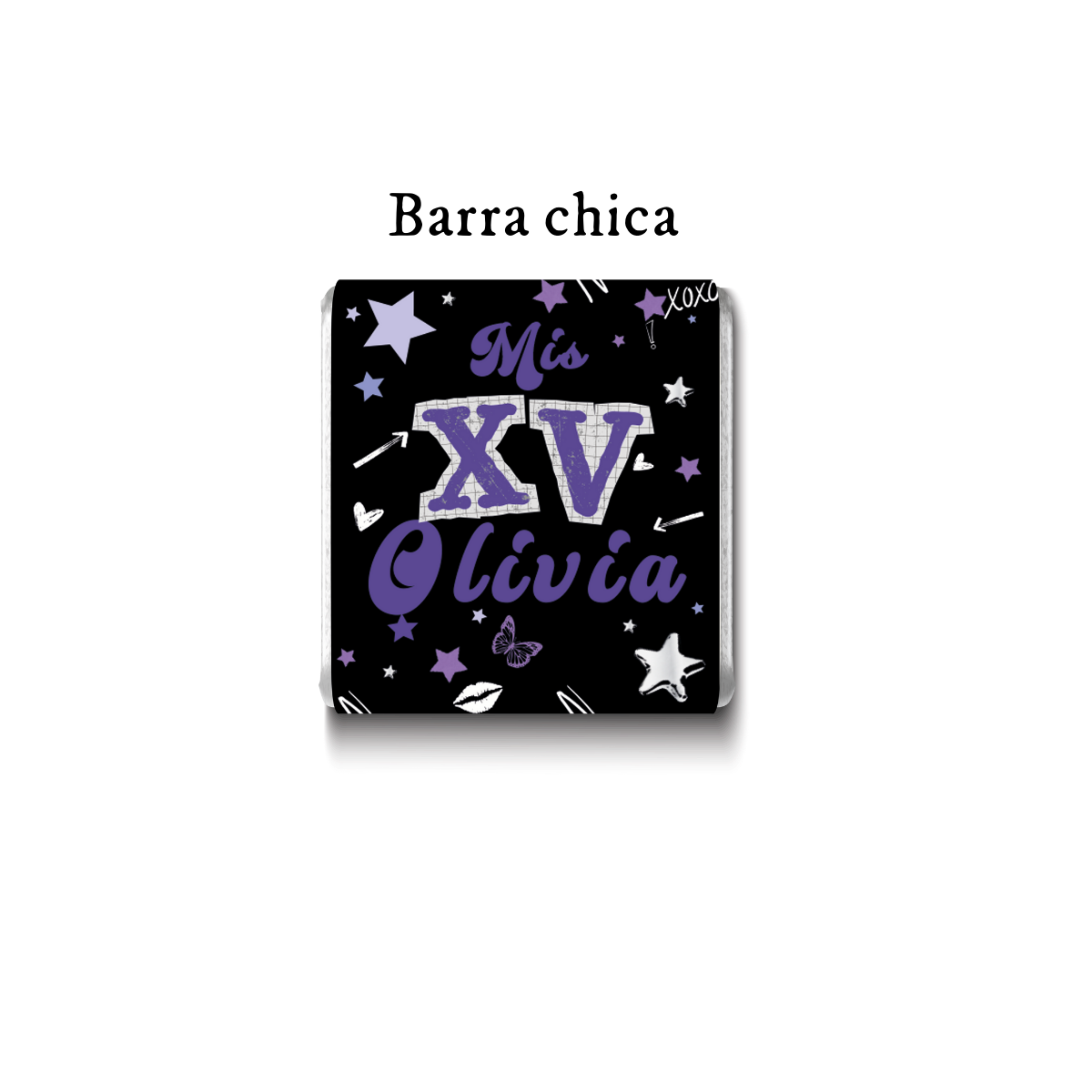 Barra de chocolates diseño personalizado para XV años #XV004