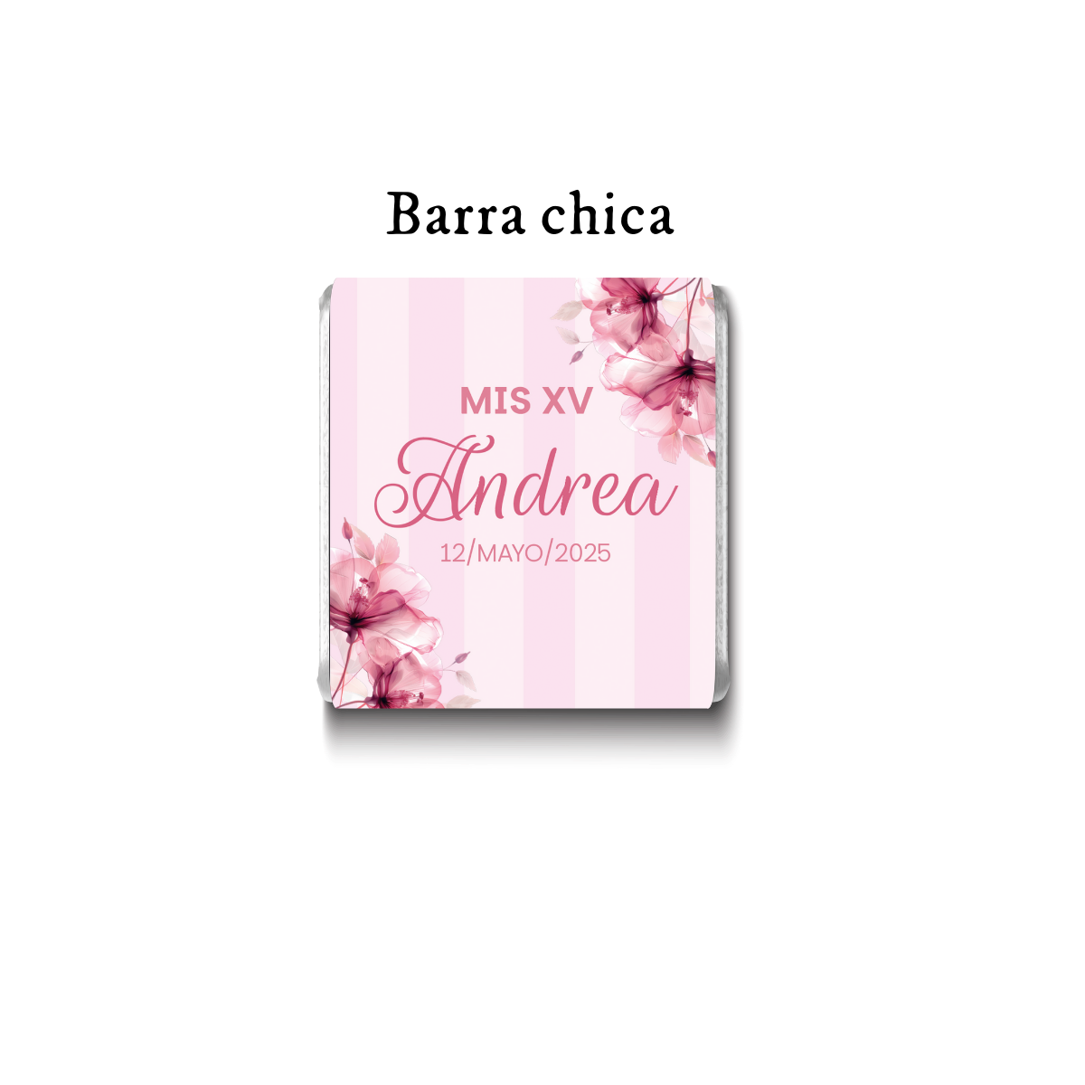 Barra de chocolates diseño personalizado para XV años #XV001