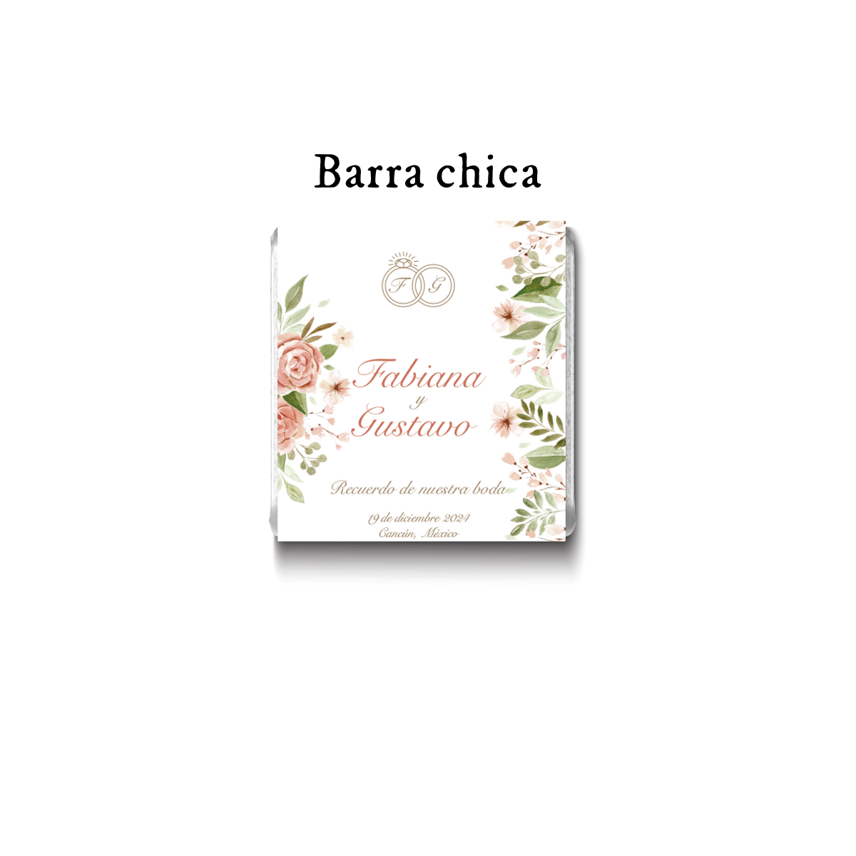 Barra de chocolates diseño personalizado para boda #BO011