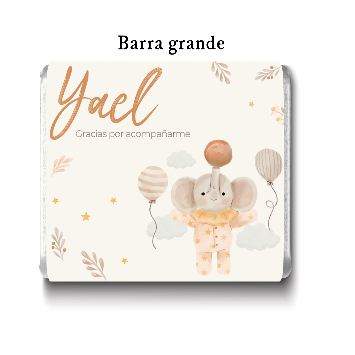 Barra de chocolates diseño personalizado para nacimiento de bebé #NB003