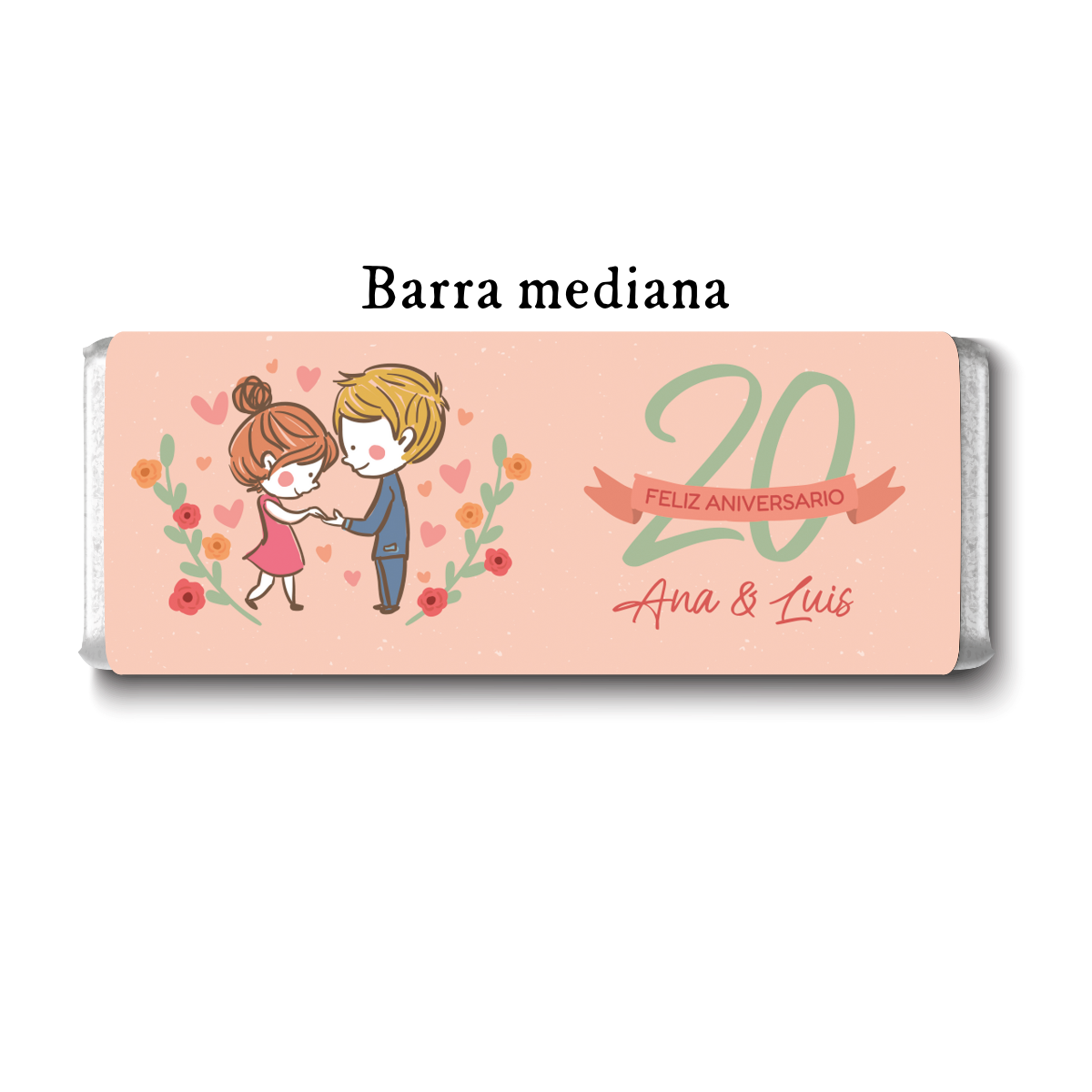 Barra de chocolates diseño personalizado para aniversario #AV001