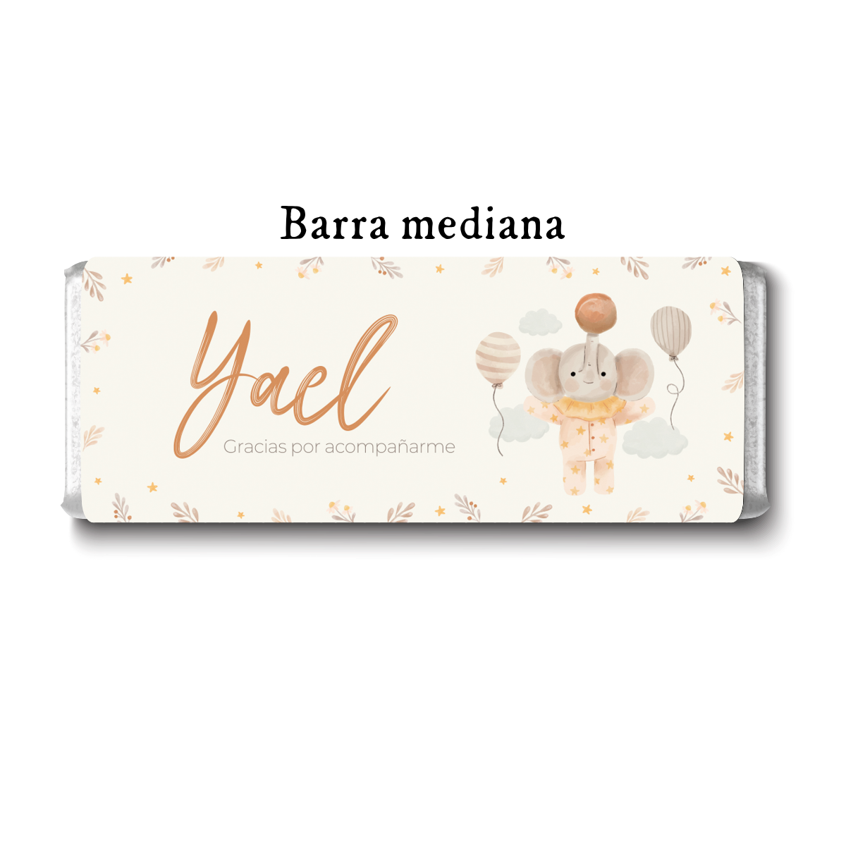 Barra de chocolates diseño personalizado para nacimiento de bebé #NB003