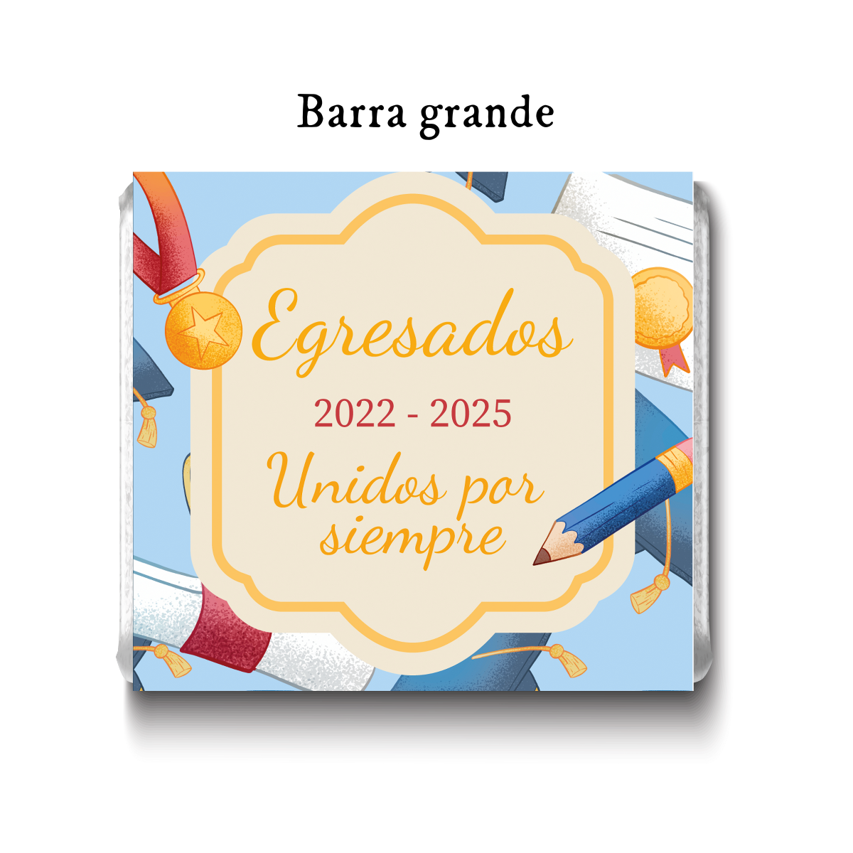 Barra de chocolates diseño personalizado para graduación #GA001
