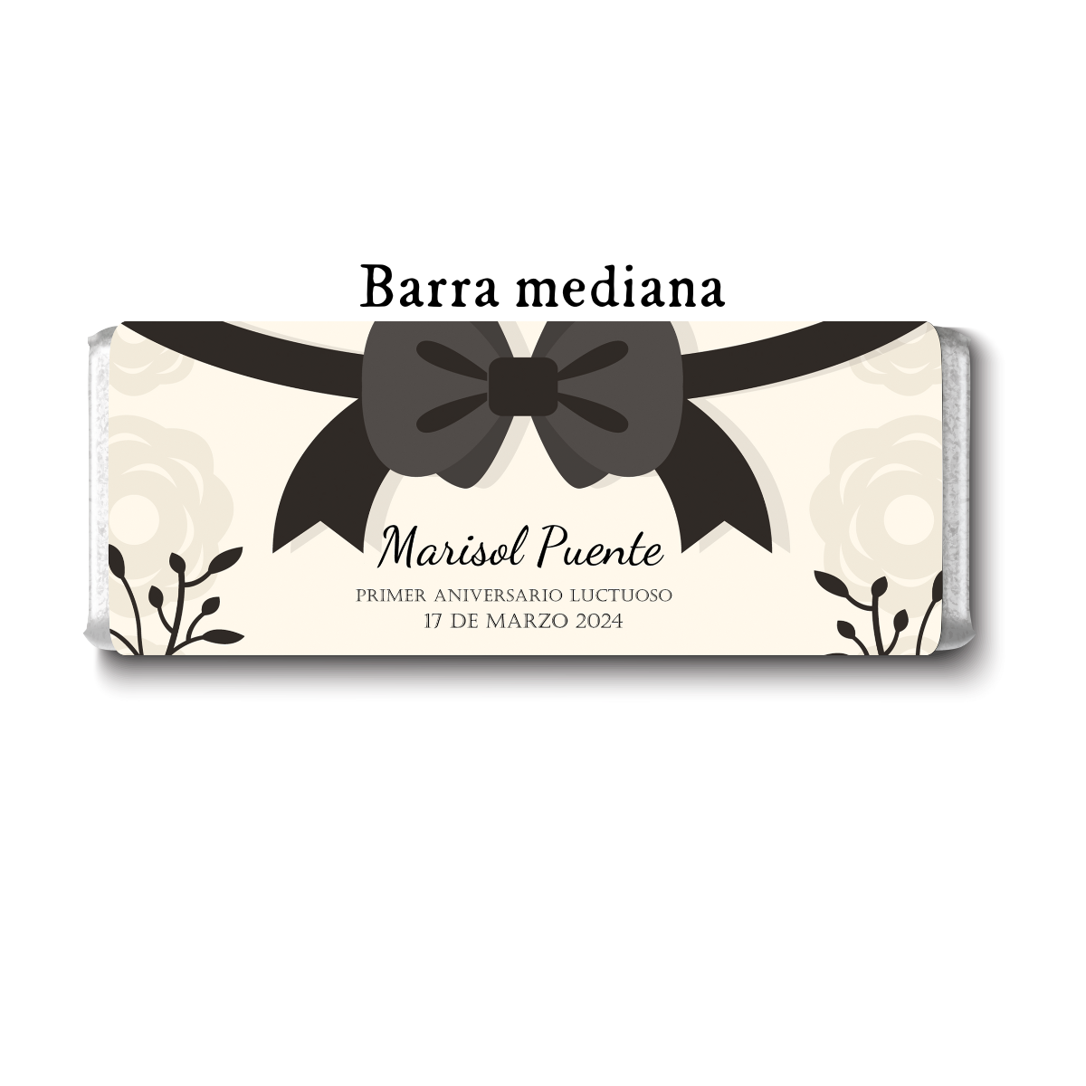 Barra de chocolate con diseño personalizado para aniversario luctuoso #AL002