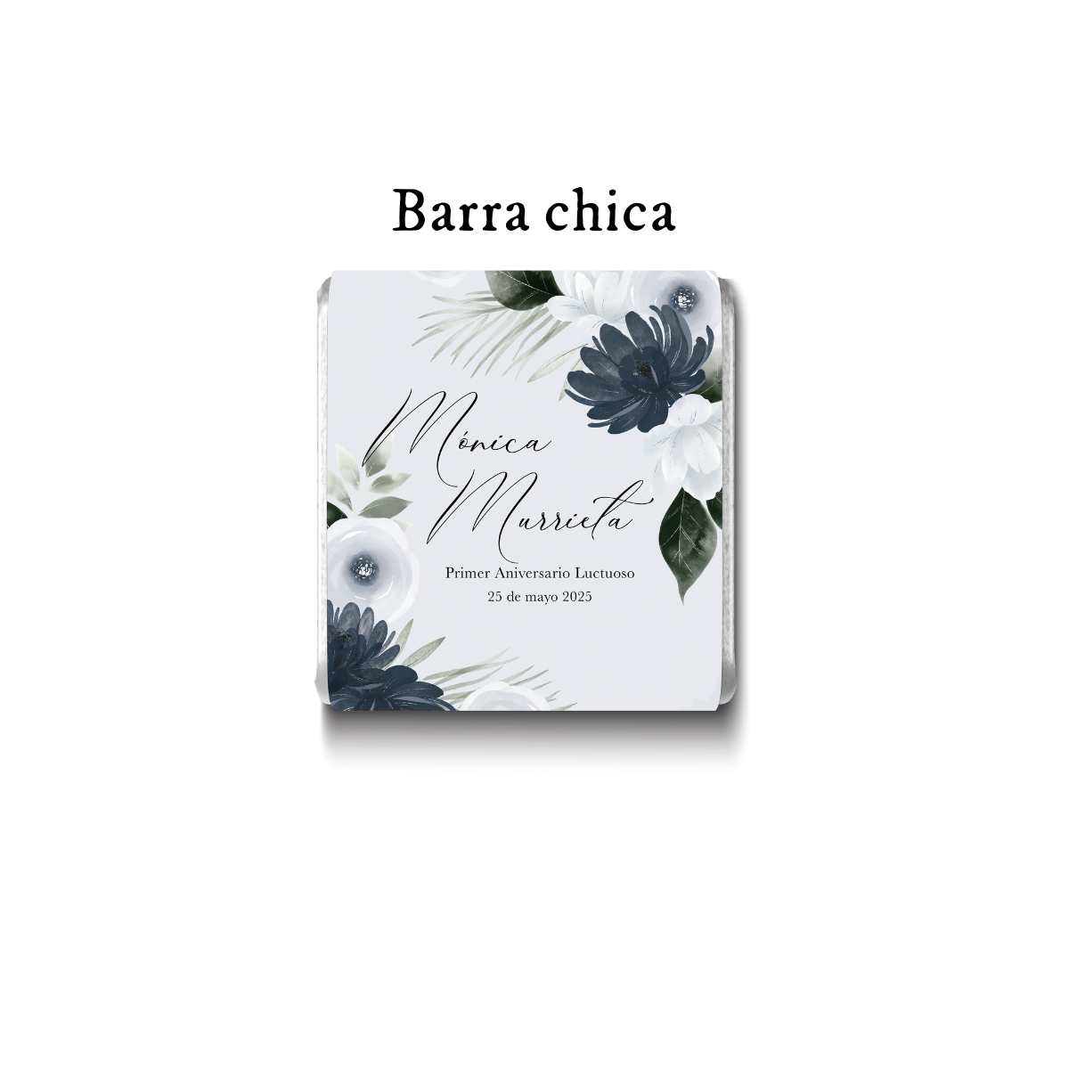 Barra de chocolate con diseño personalizado para aniversario luctuoso #AL001
