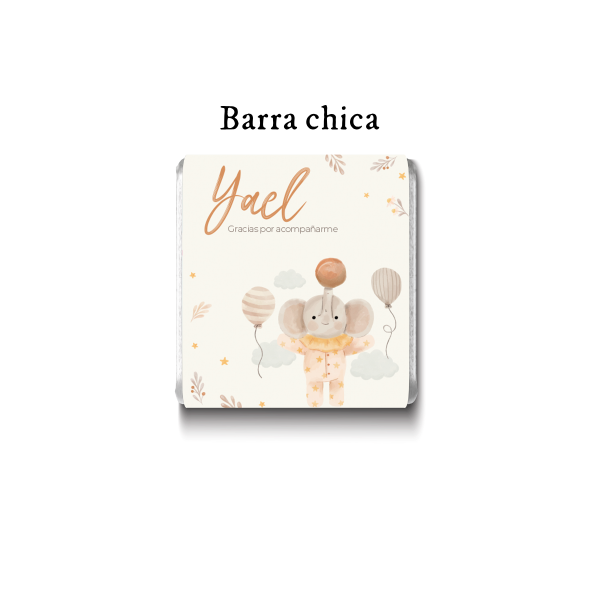 Barra de chocolates diseño personalizado para nacimiento de bebé #NB003