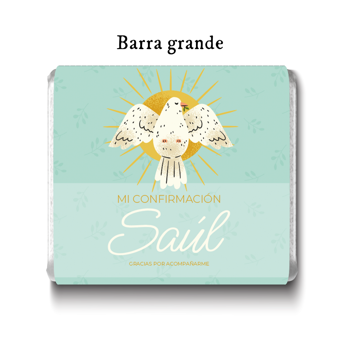 Barra de chocolate con diseño personalizado para confirmación #PC002