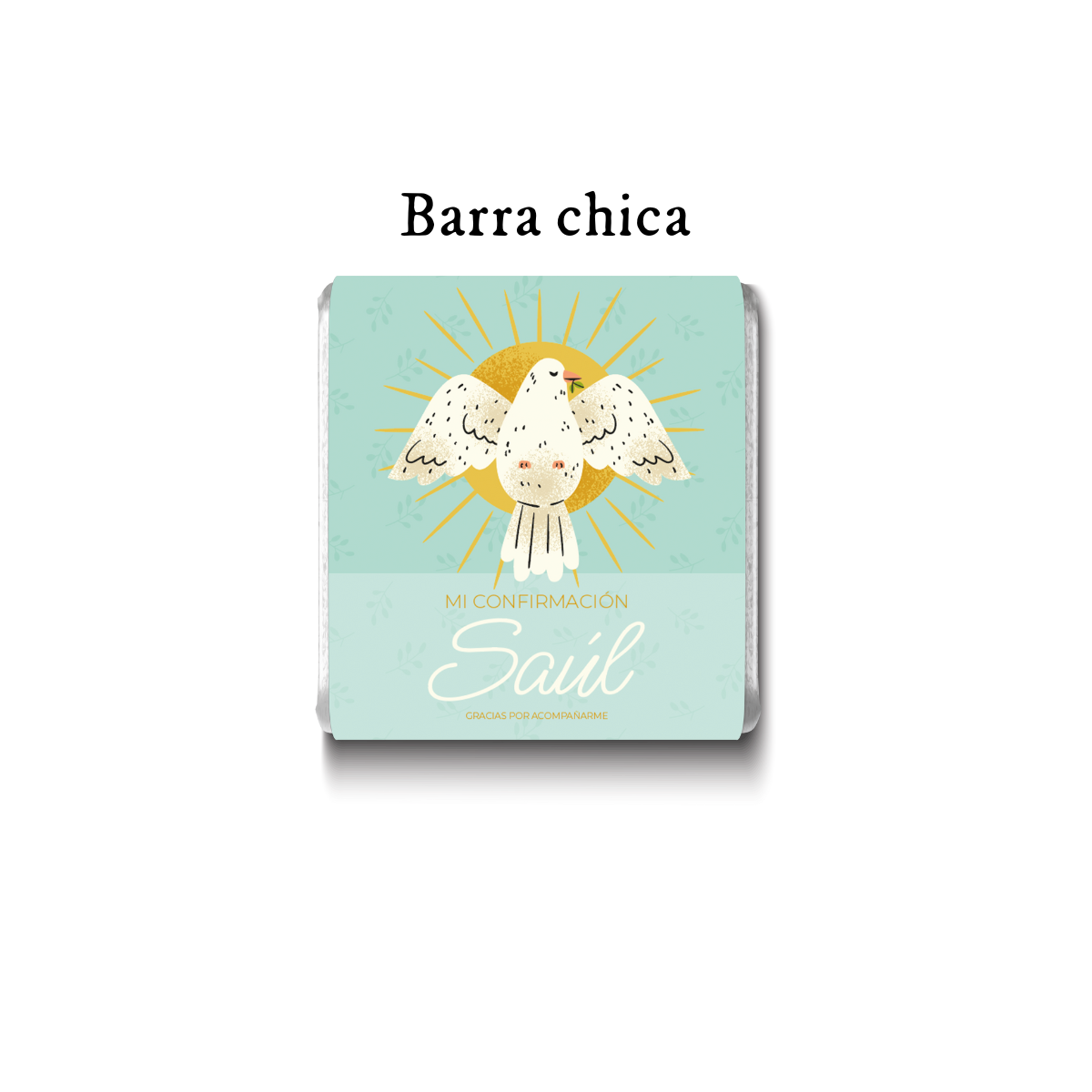 Barra de chocolate con diseño personalizado para confirmación #PC002