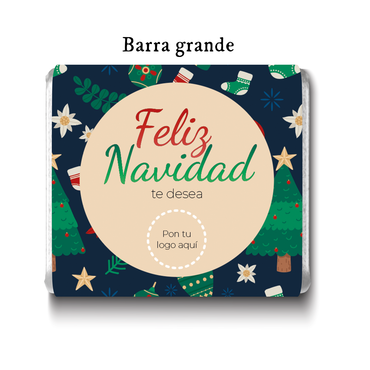 Barra de chocolate con diseño personalizado para Navidad #NV001
