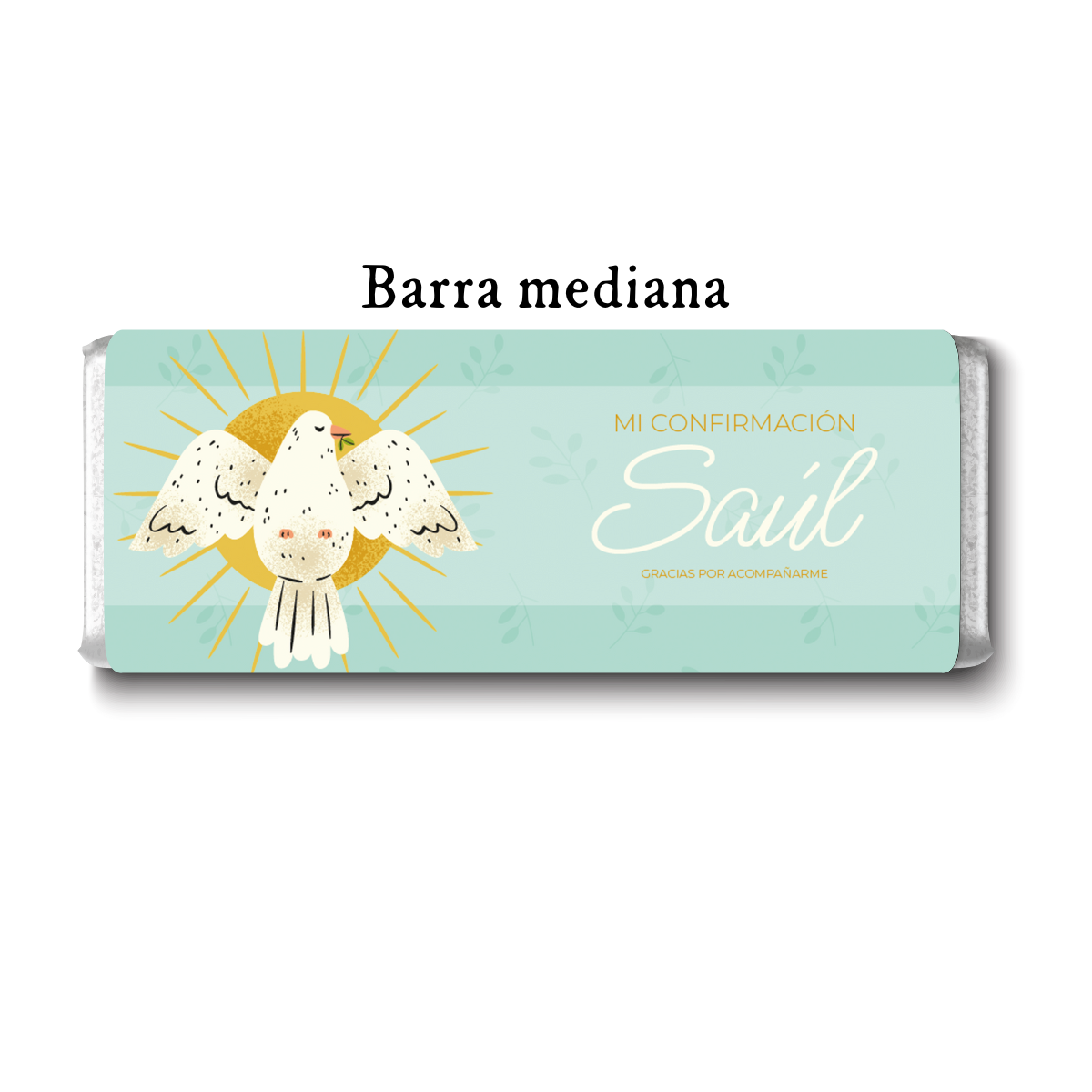 Barra de chocolate con diseño personalizado para confirmación #PC002