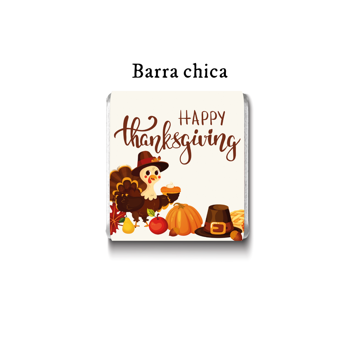 Barra de chocolate con diseño personalizado para Día de Acción de Gracias #DA001