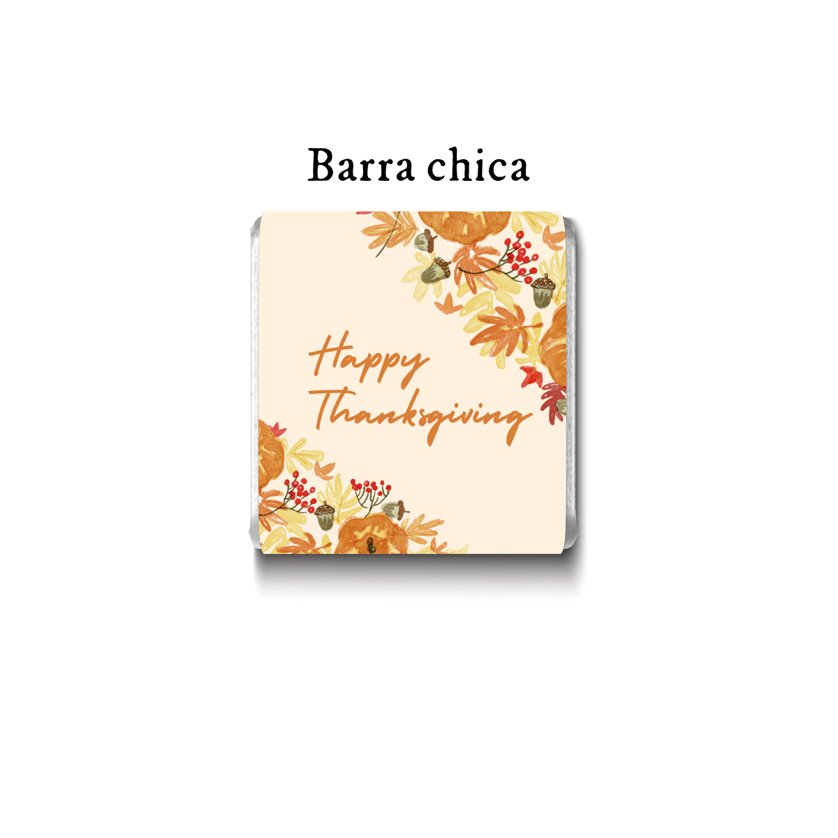 Barra de chocolate con diseño personalizado para Día de Acción de Gracias #DA003