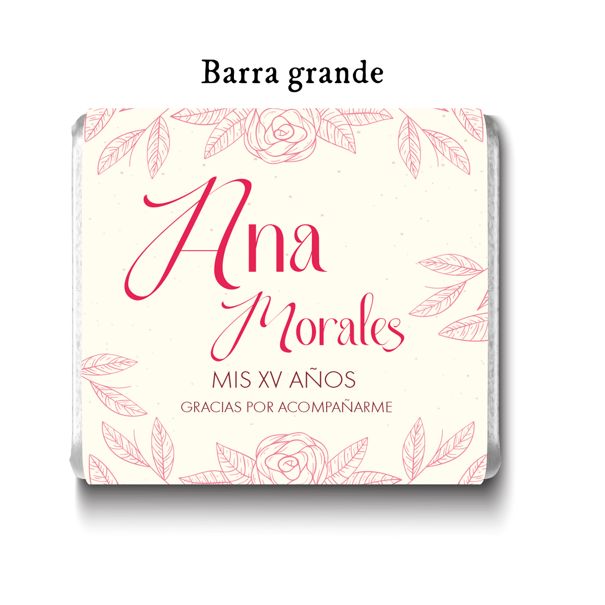 Barra de chocolates diseño personalizado para XV años #XV005