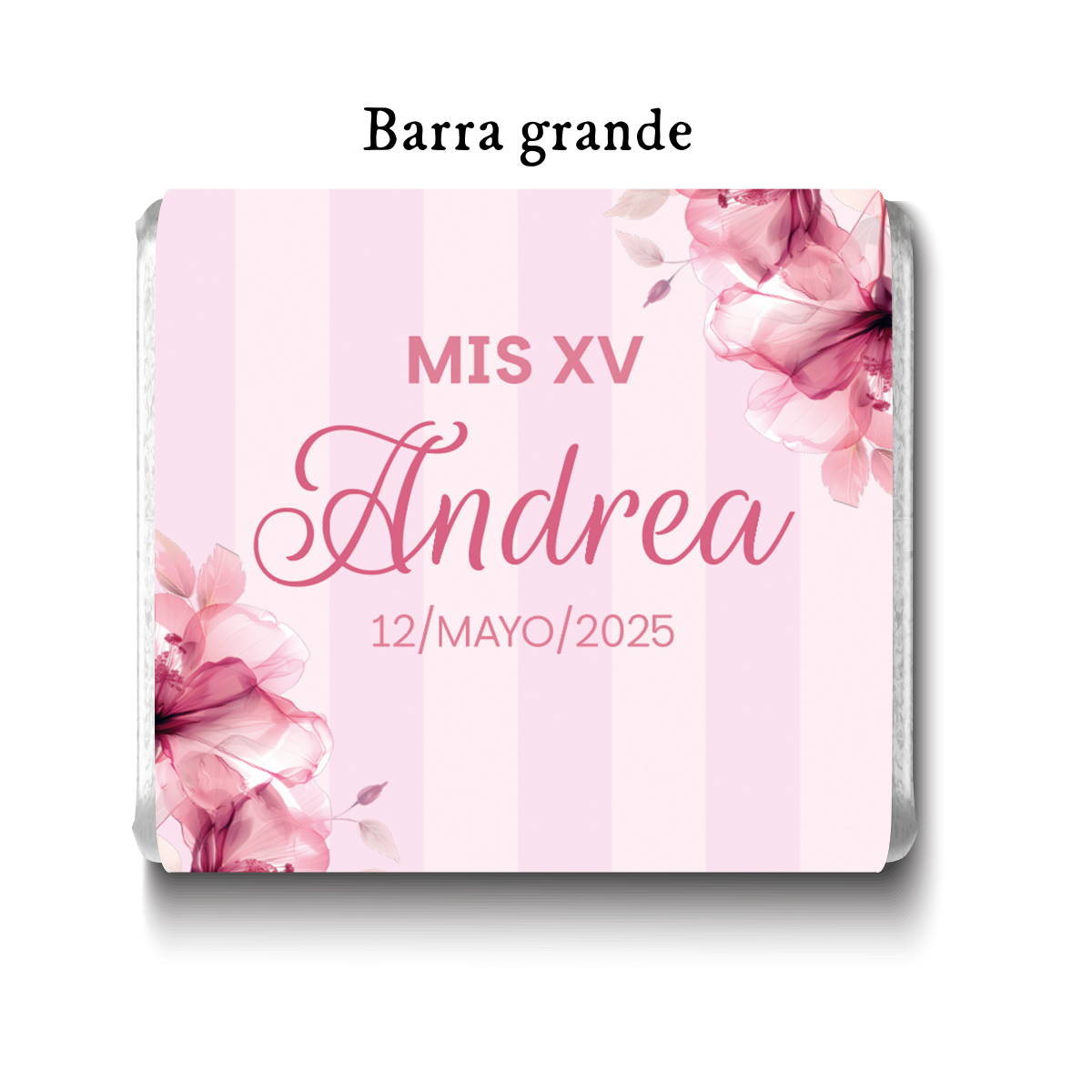 Barra de chocolates diseño personalizado para XV años #XV001