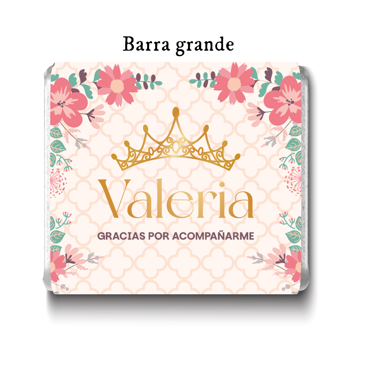 Barra de chocolates diseño personalizado para XV años #XV002