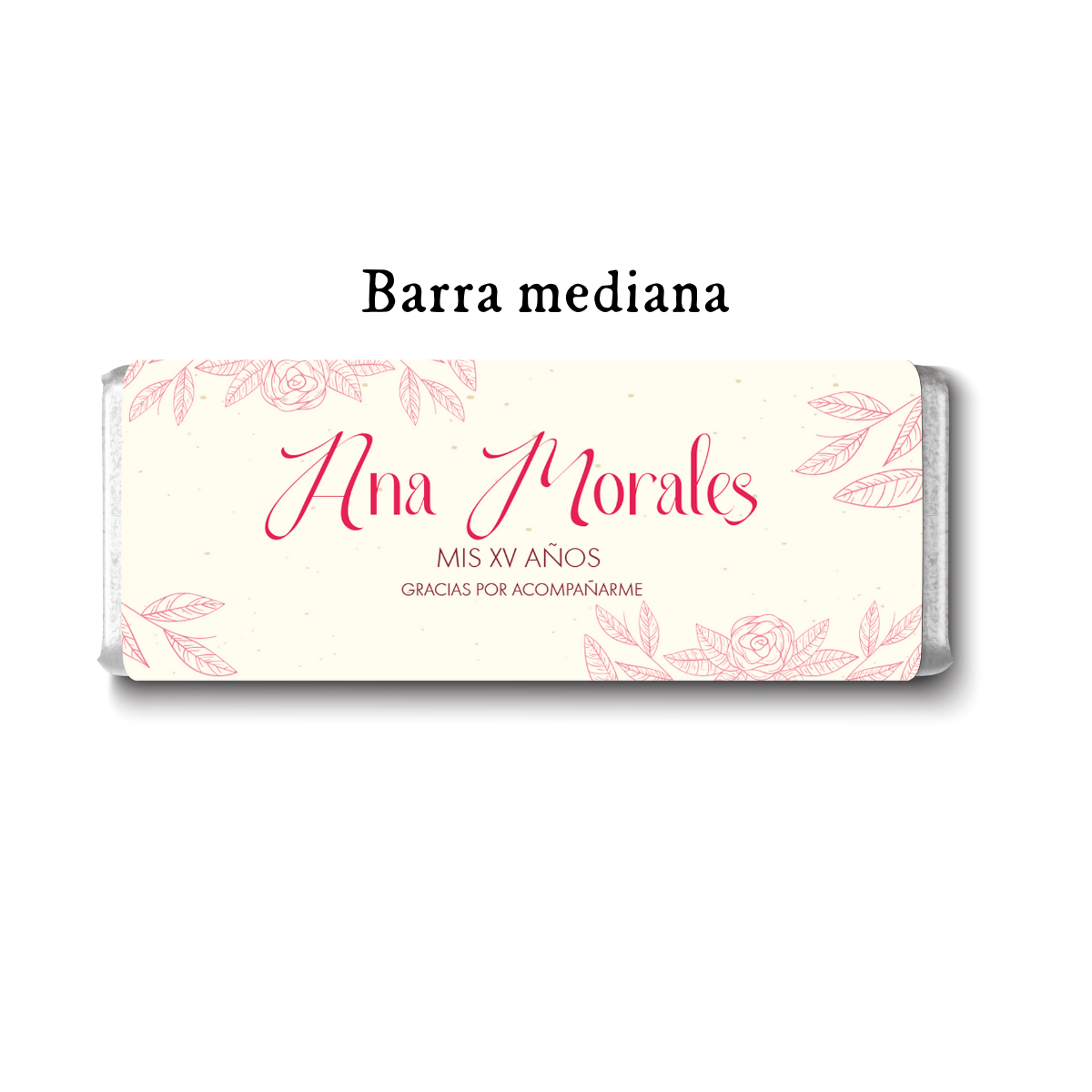 Barra de chocolates diseño personalizado para XV años #XV005