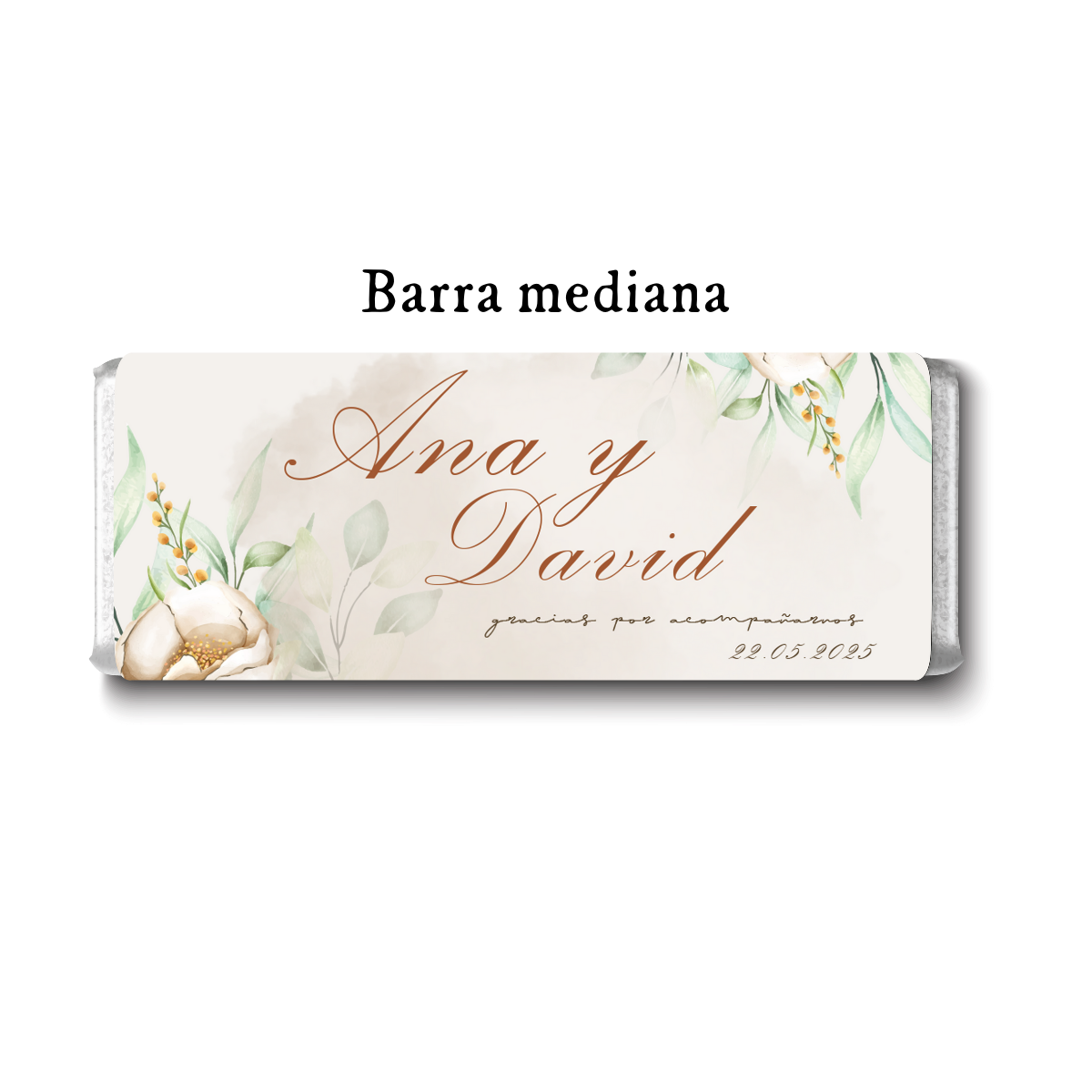 Barra de chocolates diseño personalizado para boda #BO006