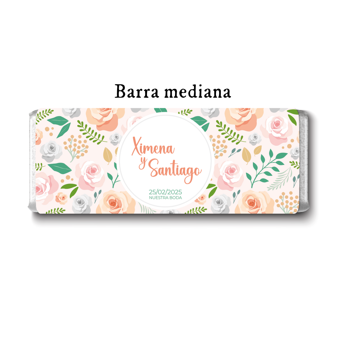 Barra de chocolates diseño personalizado para boda #BO008