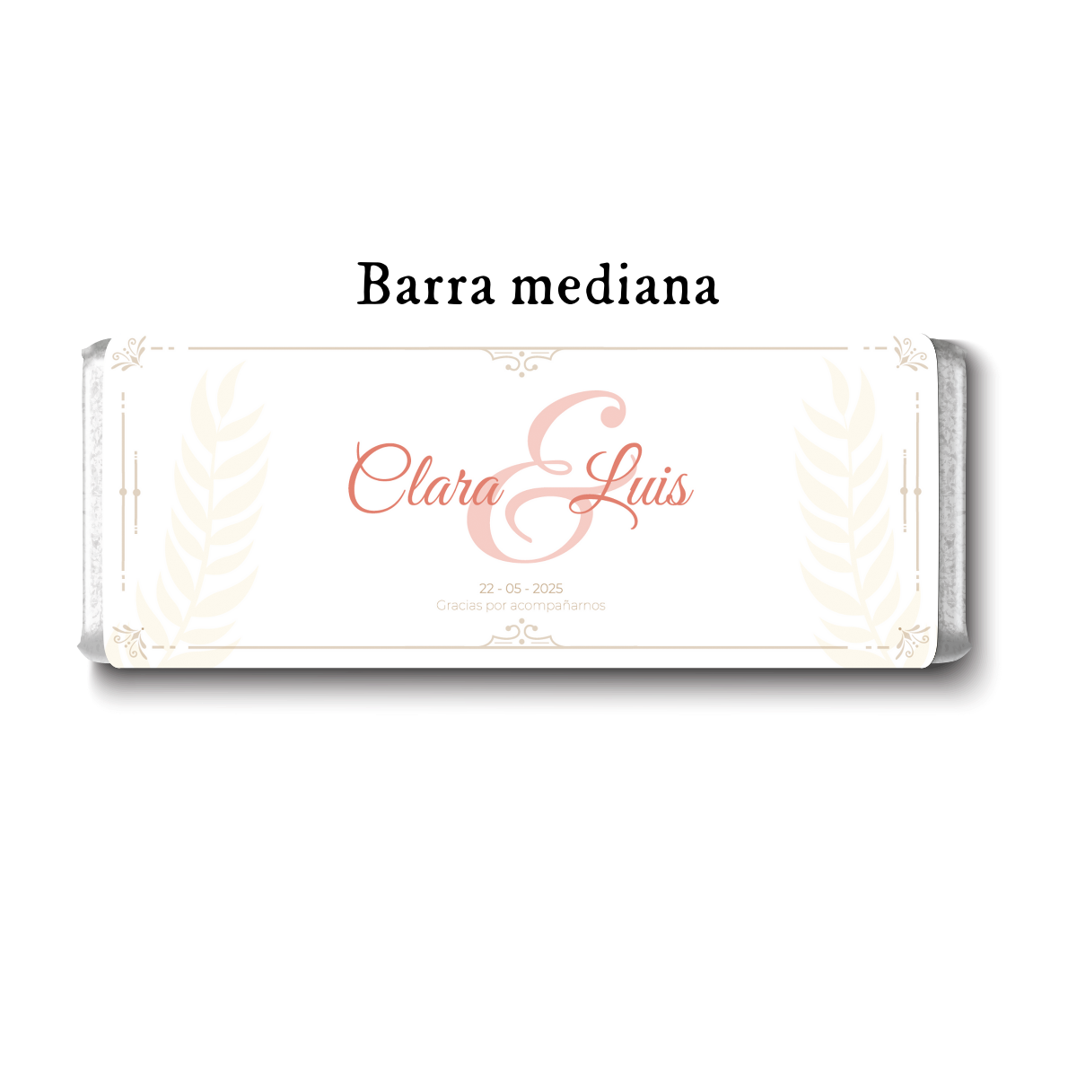 Barra de chocolates diseño personalizado para boda #BO009