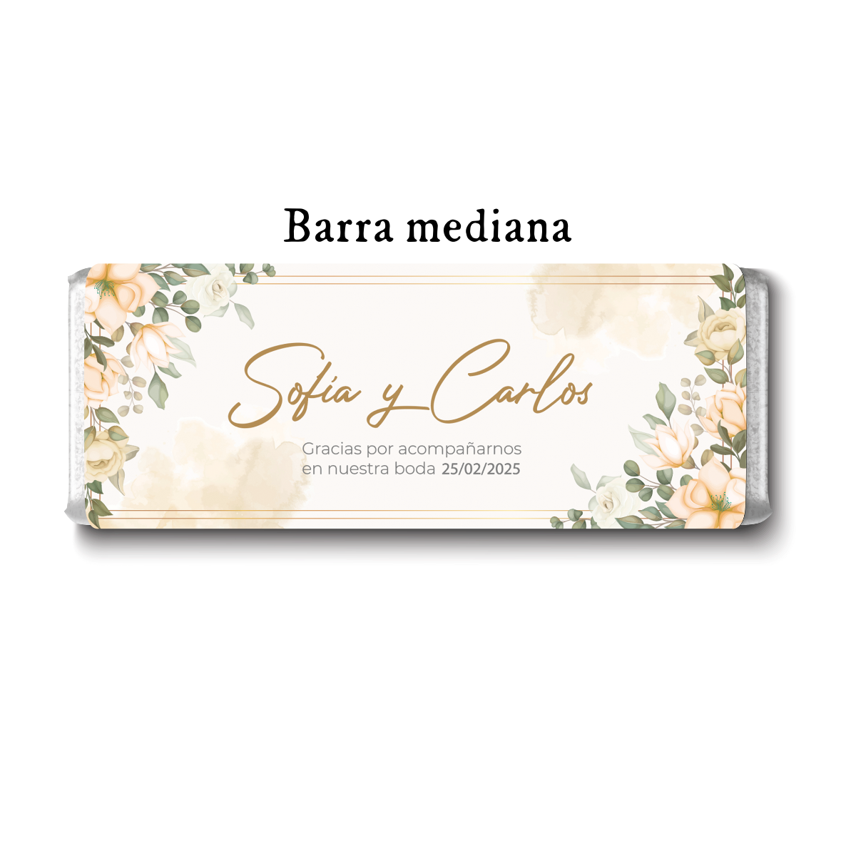 Barra de chocolates diseño personalizado para boda #BO007