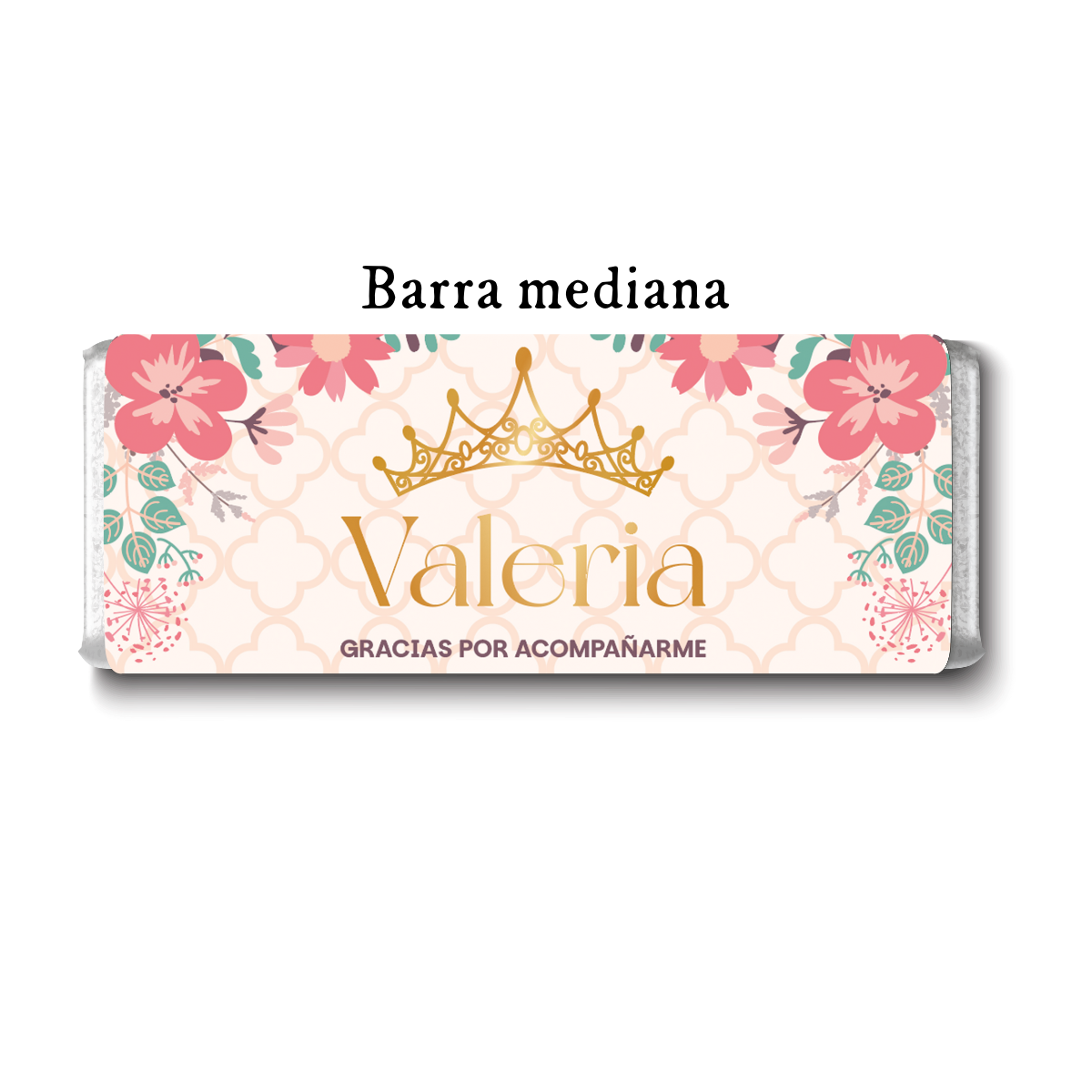 Barra de chocolates diseño personalizado para XV años #XV002