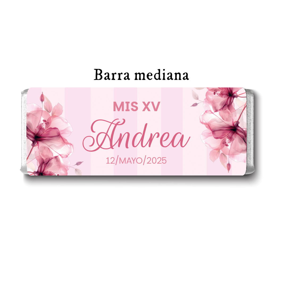 Barra de chocolates diseño personalizado para XV años #XV001