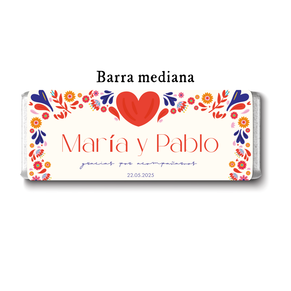 Barra de chocolates diseño personalizado para boda #BO003