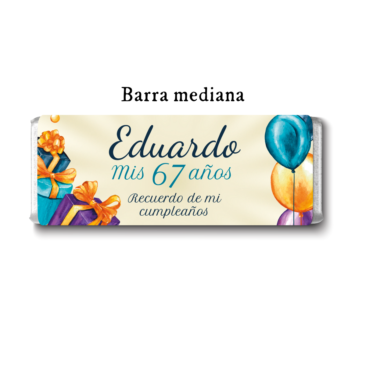 Barra de chocolates diseño personalizado para cumpleaños #CM008