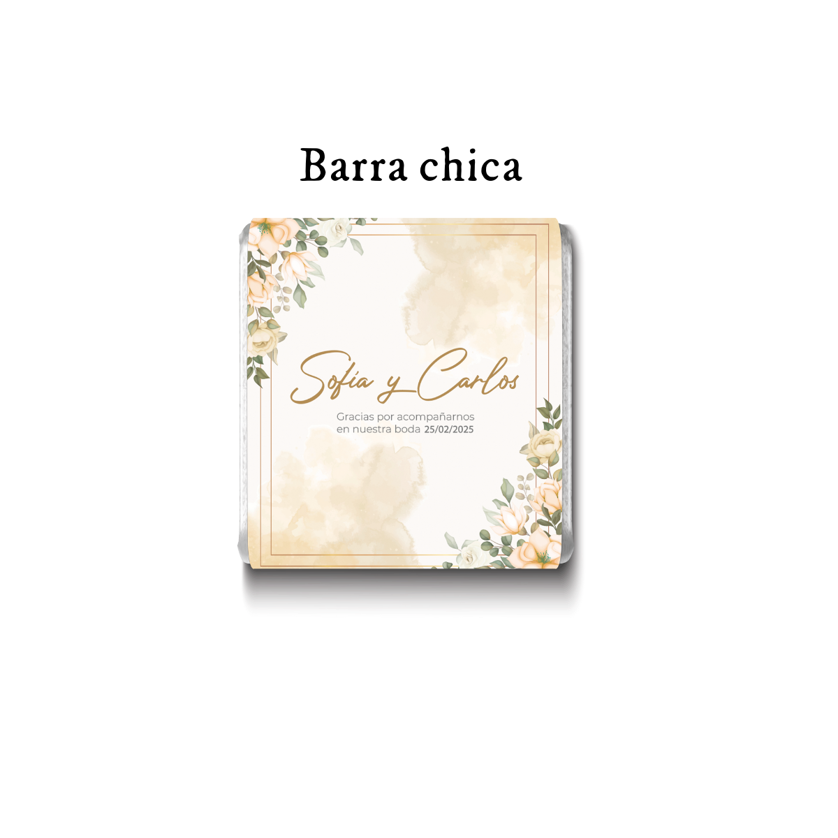 Barra de chocolates diseño personalizado para boda #BO007