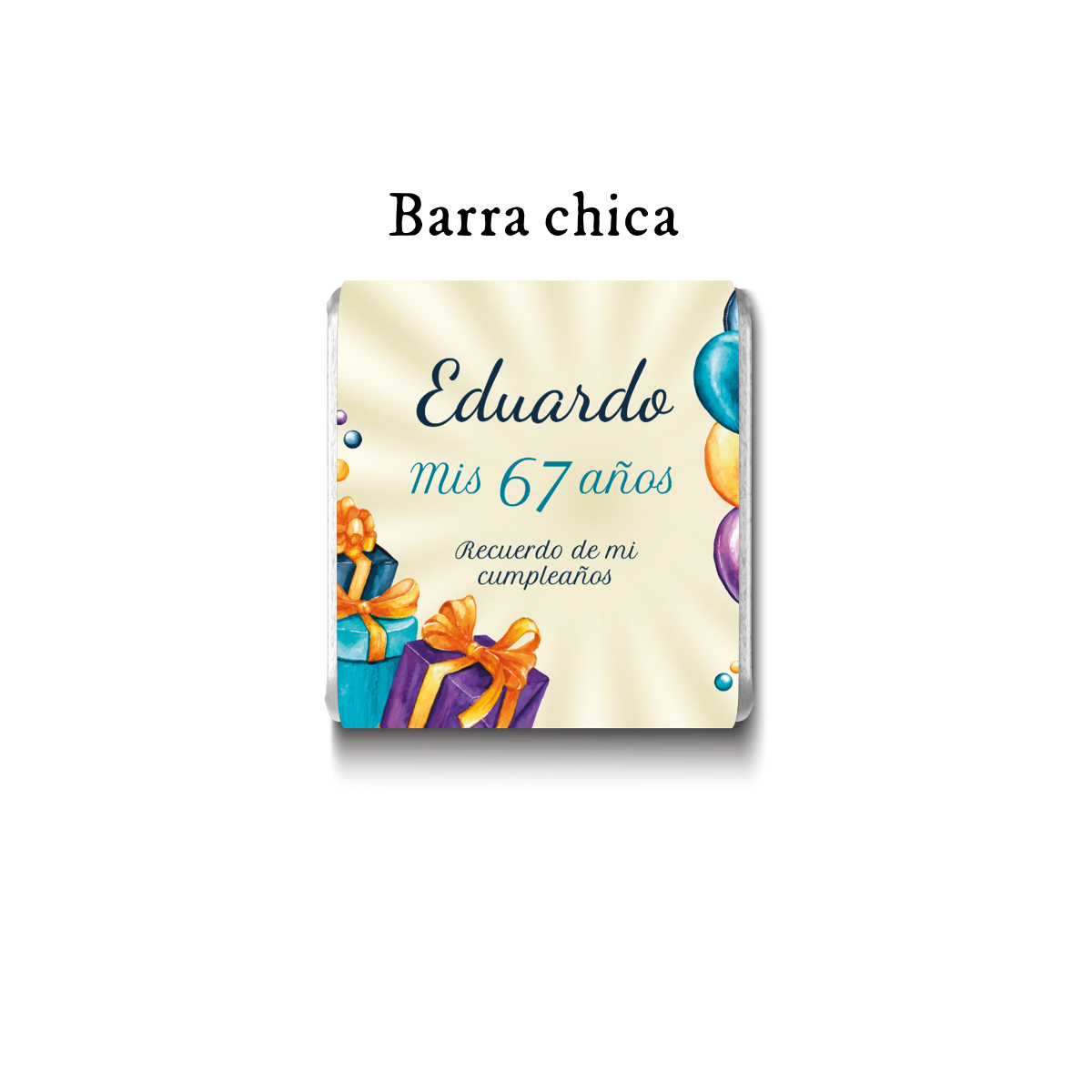 Barra de chocolates diseño personalizado para cumpleaños #CM008