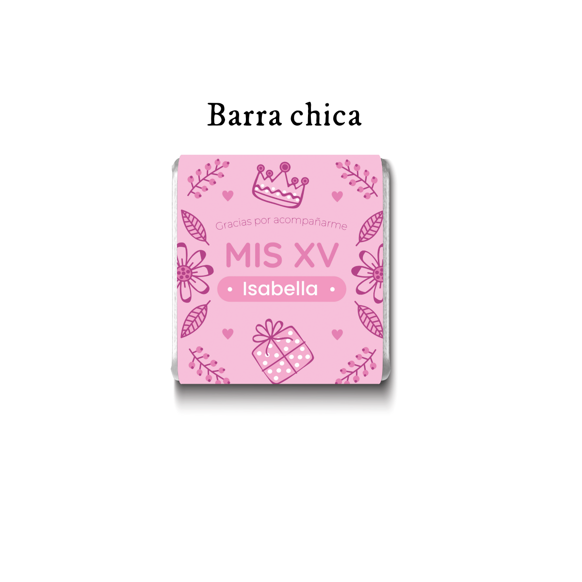 Barra de chocolates diseño personalizado para XV años #XV003