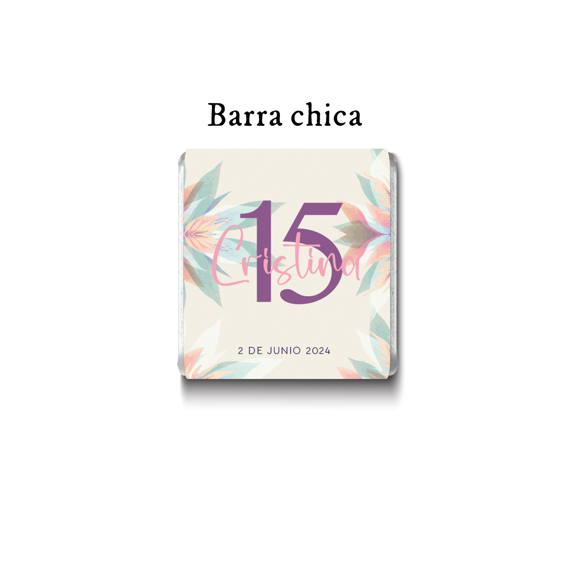 Barra de chocolates diseño personalizado para XV años #XV006