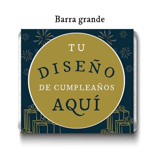 Barra de chocolates diseño personalizado para cumpleaños #PS000