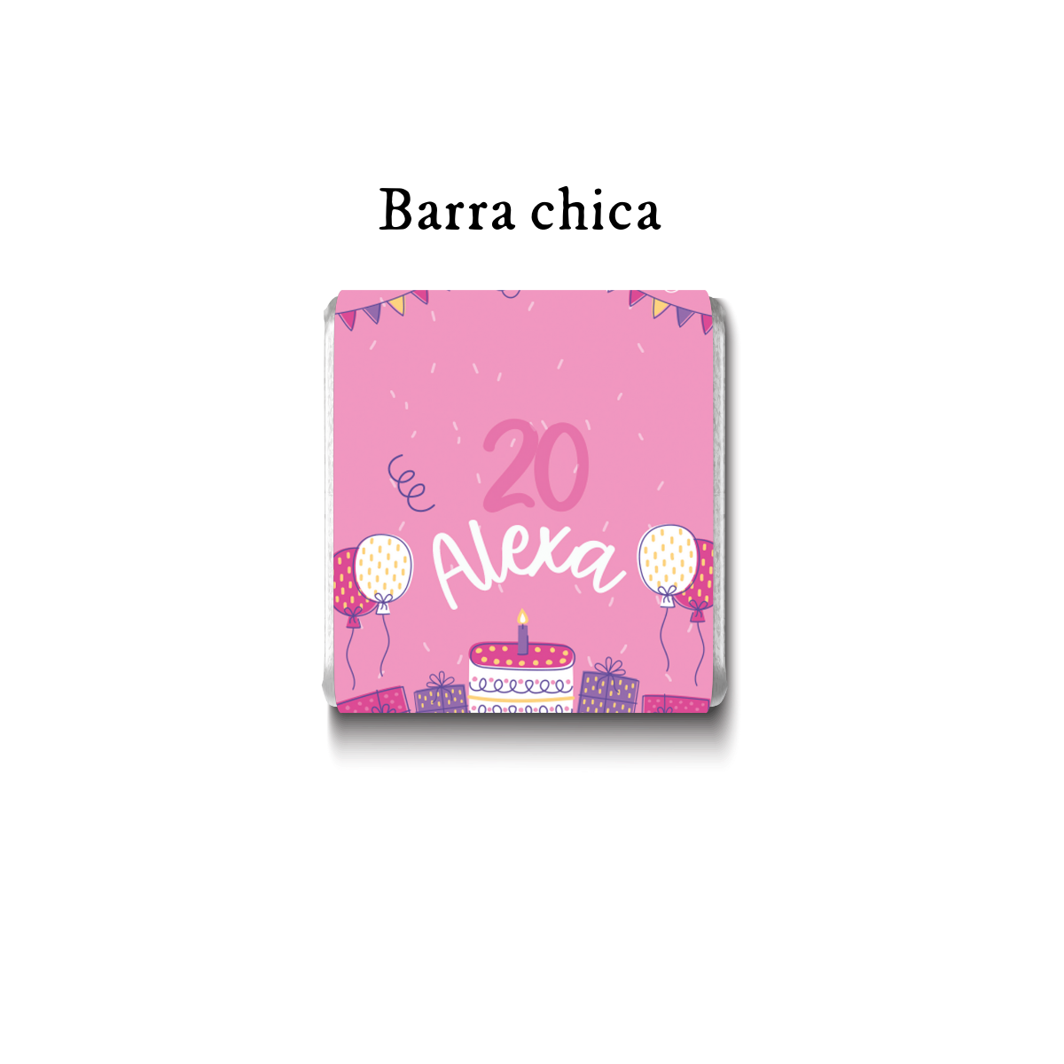 Barra de chocolates diseño personalizado para cumpleaños #CM009