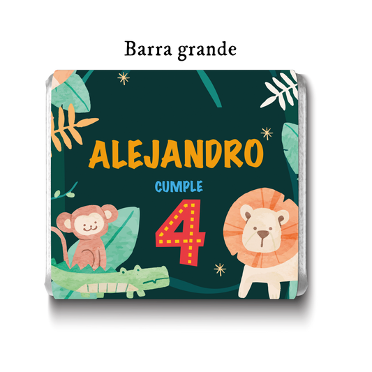 Barra de chocolates diseño personalizado para cumpleaños #CM006