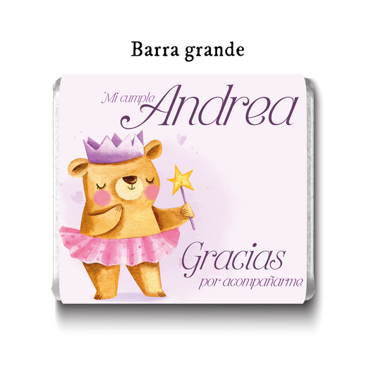 Barra de chocolates diseño personalizado para cumpleaños #CM002