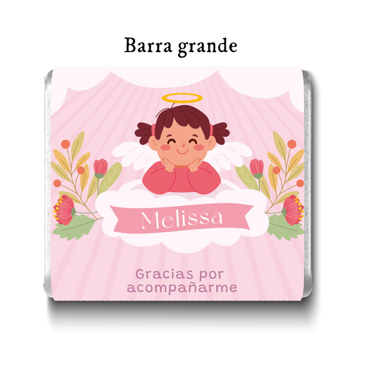 Barra de chocolates diseño personalizado para nacimiento de bebé #NB001