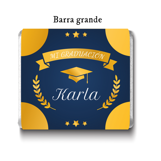 Barra de chocolates diseño personalizado para graduación #GA002