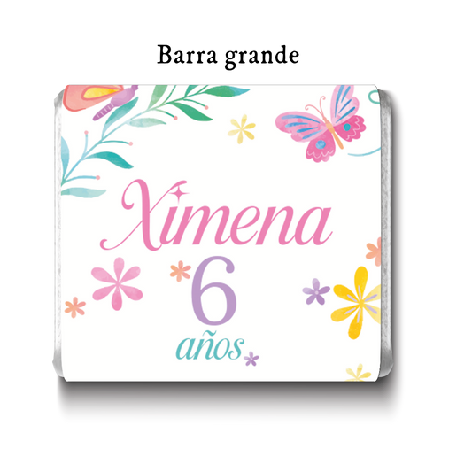 Barra de chocolates diseño personalizado para cumpleaños #CM012