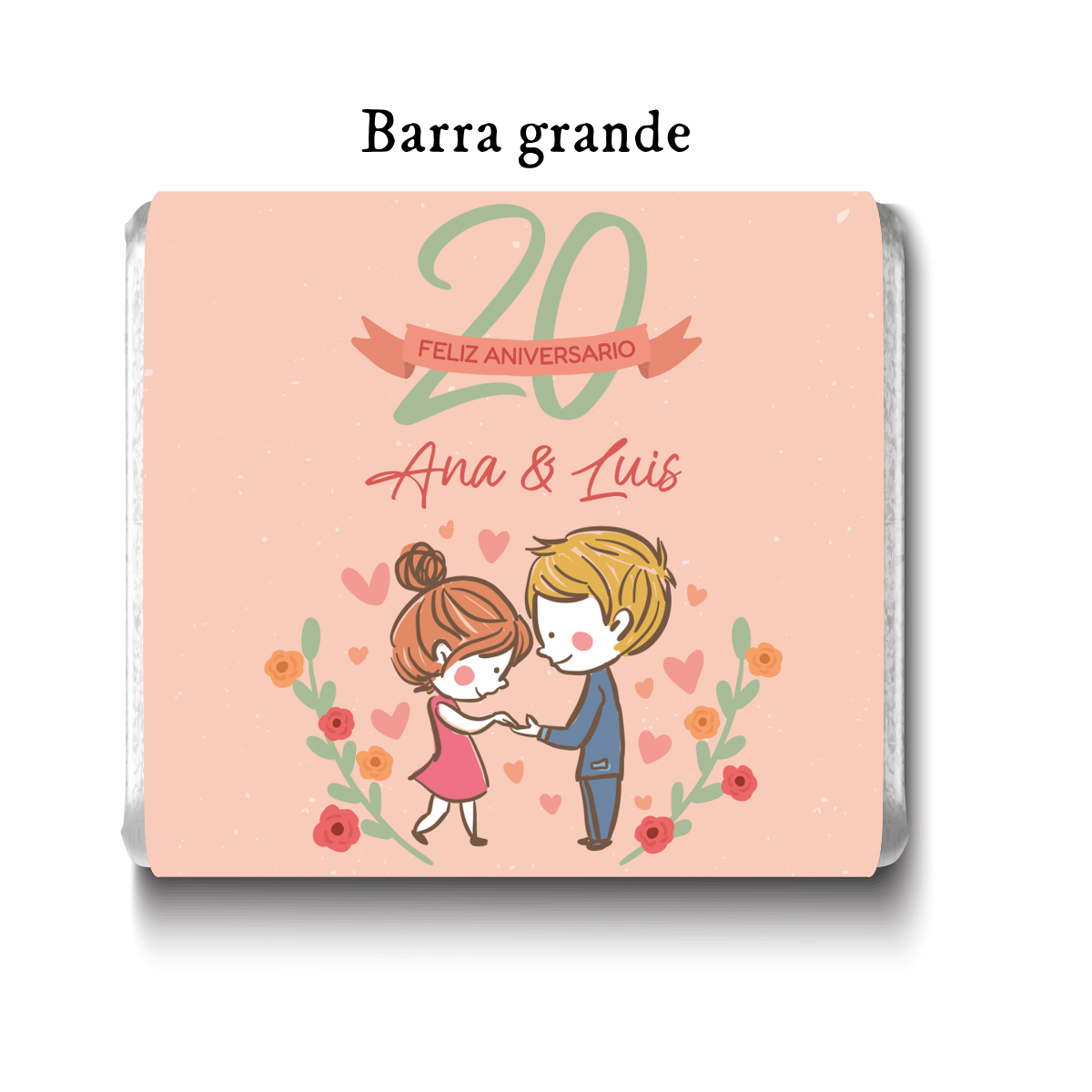 Barra de chocolates diseño personalizado para aniversario #AV001