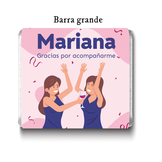 Barra de chocolates diseño personalizado para despedida de soltera #DS002