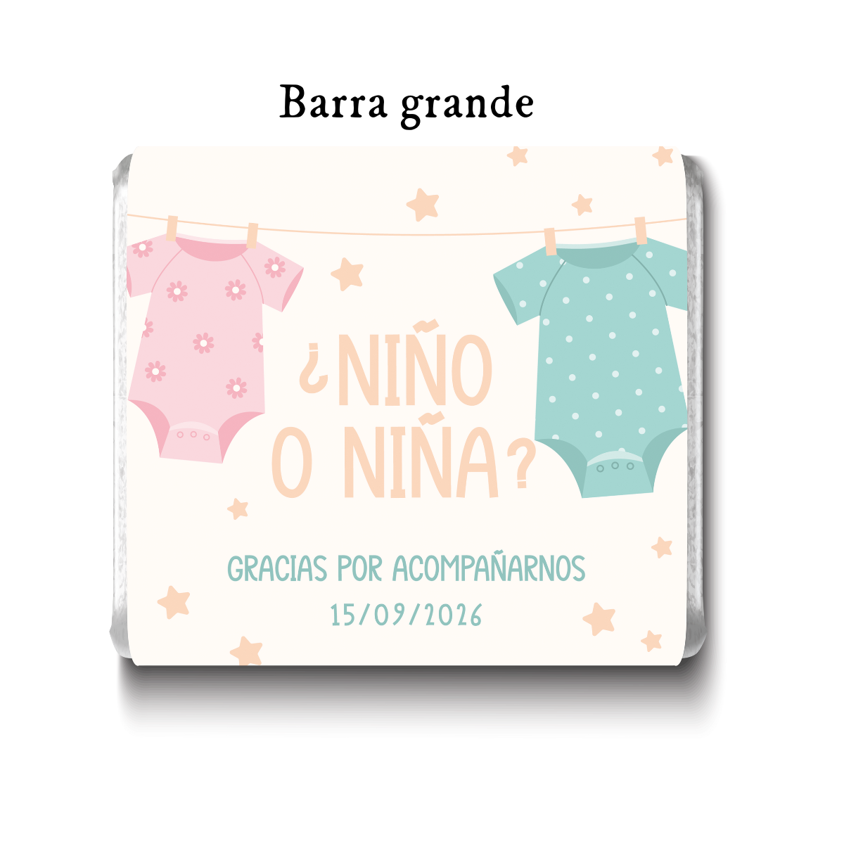 Barra de chocolates diseño personalizado para revelación de género #RG006