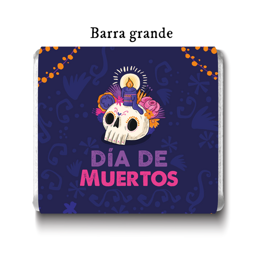 Barra de chocolate con diseño personalizado para Día de Muertos #DM004