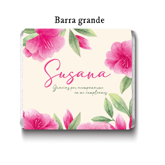 Barra de chocolates diseño personalizado para cumpleaños #CM013